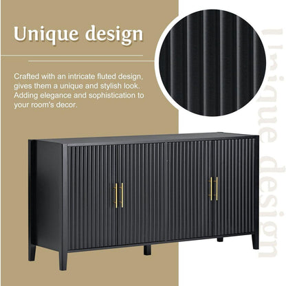 Accent Storage Cabinet Sideboard Wooden Cabinet with Metal Handles for Hallway, Entryway, Living Room, Bedroom