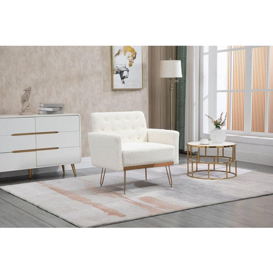 Accent Chair, leisure single sofa with Rose Golden feet