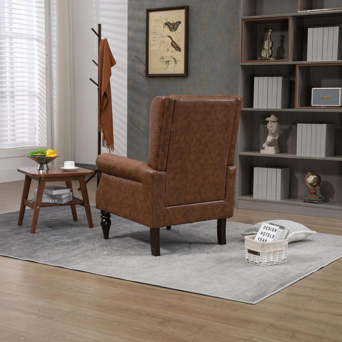 Wood Frame Armchair, Modern Accent Chair Lounge Chair for Living Room