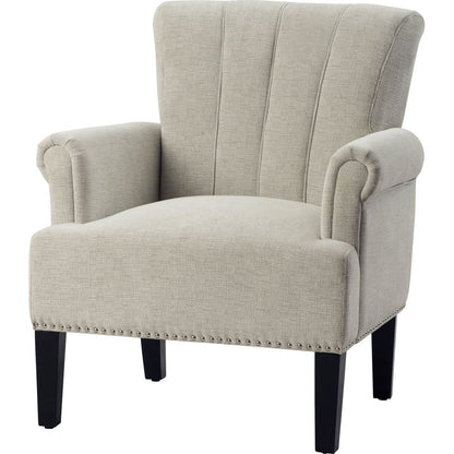 Accent Rivet Tufted Polyester Armchair, Cream