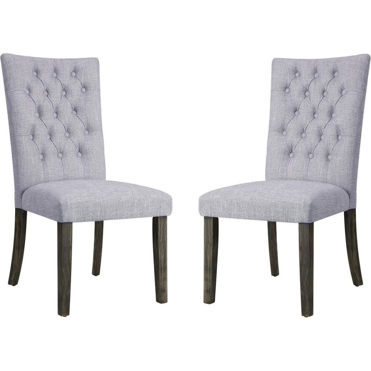 Merel Side Chair (Set-2) in Gray Fabric & Gray Oak