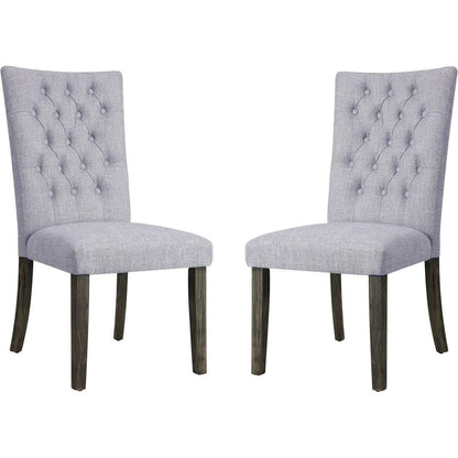 Merel Side Chair (Set-2) in Gray Fabric & Gray Oak