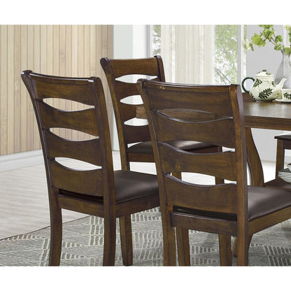 Transitional Style Unique Back Design Set of 2pc Wooden Side Chairs Brown Finish Dining Room Furniture