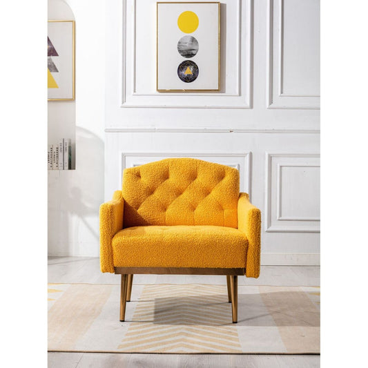 Accent Chair, leisure single sofa with Rose Golden feet