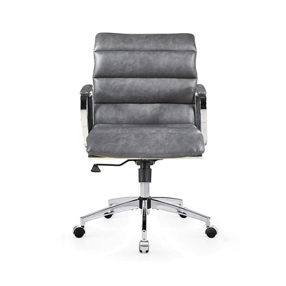 Modern swivel office desk chair luxury executive boss ergonomic computer chair armrest brown color metal frame office chair