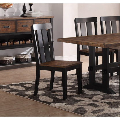 Natural Solid wood Dark Brown hues Set of 2 Chairs Dining Room Seatings Chair