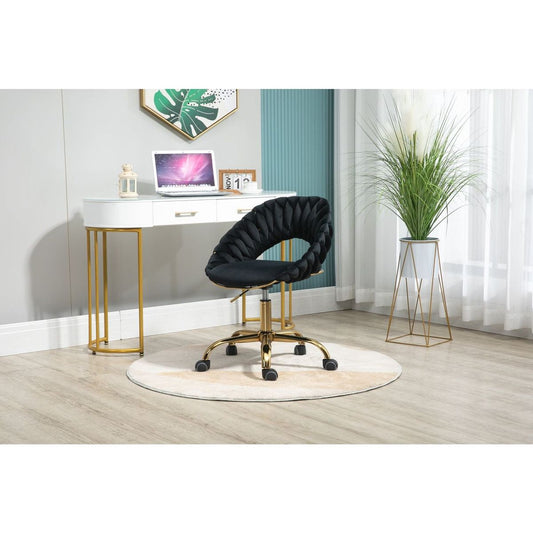 Computer Chair Office Chair Adjustable Swivel Chair Fabric Seat Home Study Chair