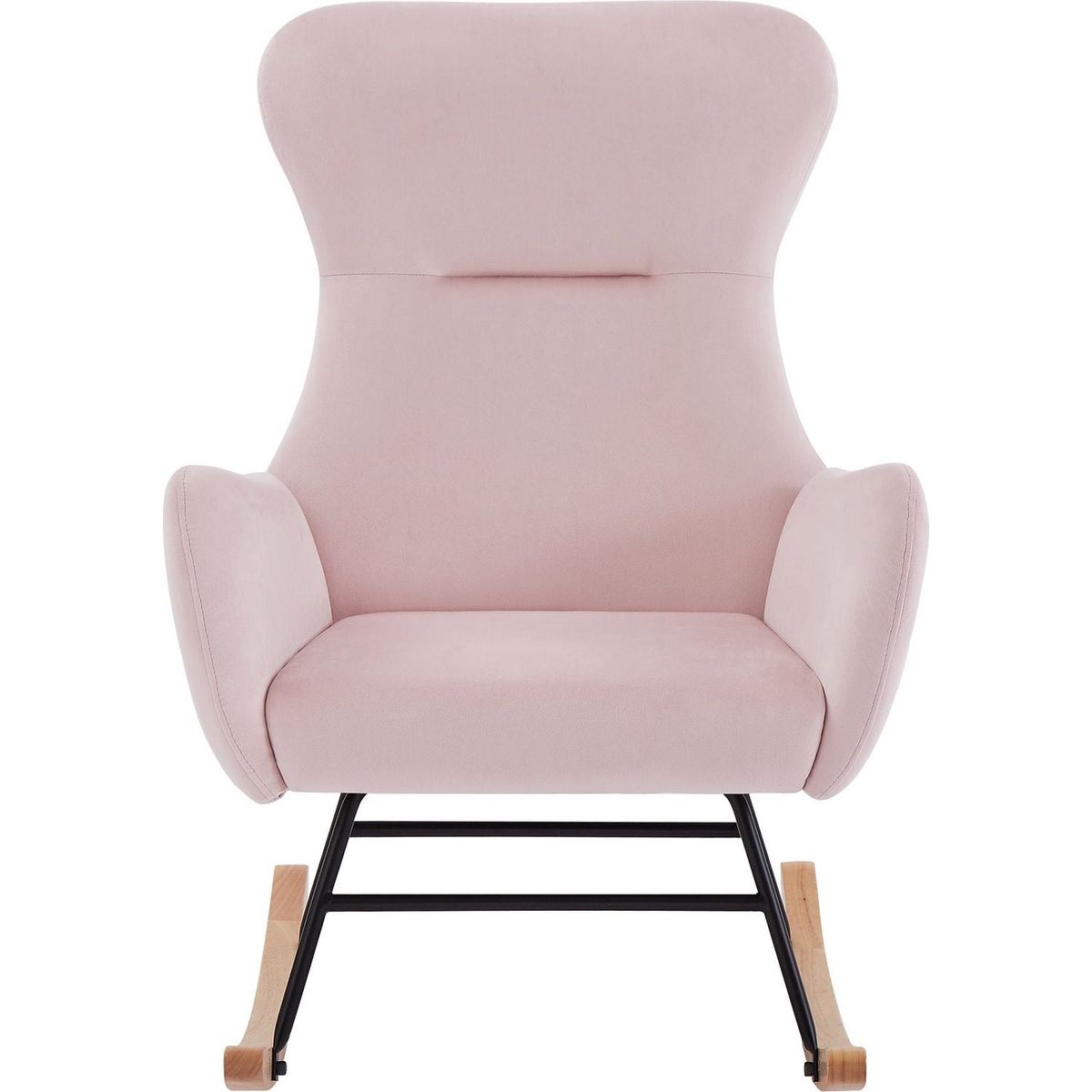 pink velvet rocking chair