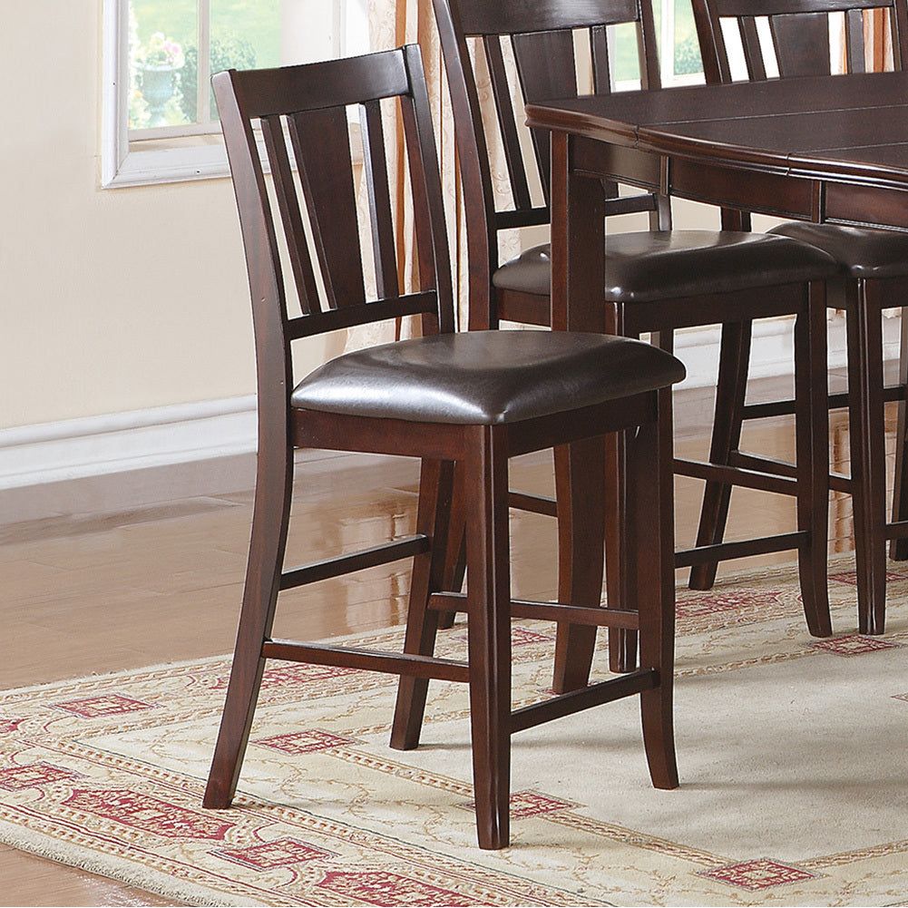 Darrell Upholstered Counter Height Chairs in Dark Brown Finish, Set of 2