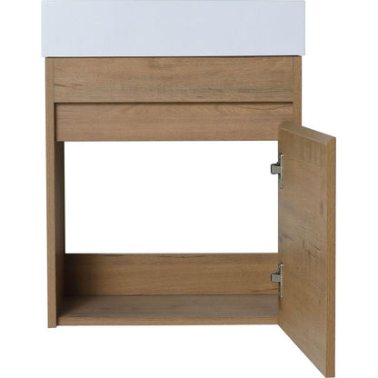 18" Floating Wall-Mounted Bathroom Vanity with White Resin Sink & Soft-Close Cabinet Door