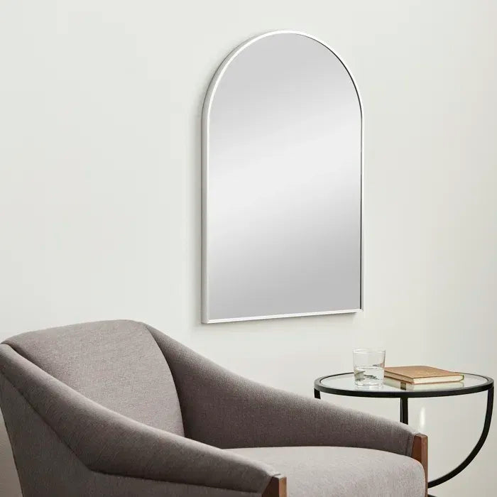 Wall Mirror 30"x20", Bathroom Mirror, Vanity Mirror, for Bathroom, Bedroom, Entryway, with Metal Frame, Modern & Contemporary Arch Top Wall Mirror (Silver)