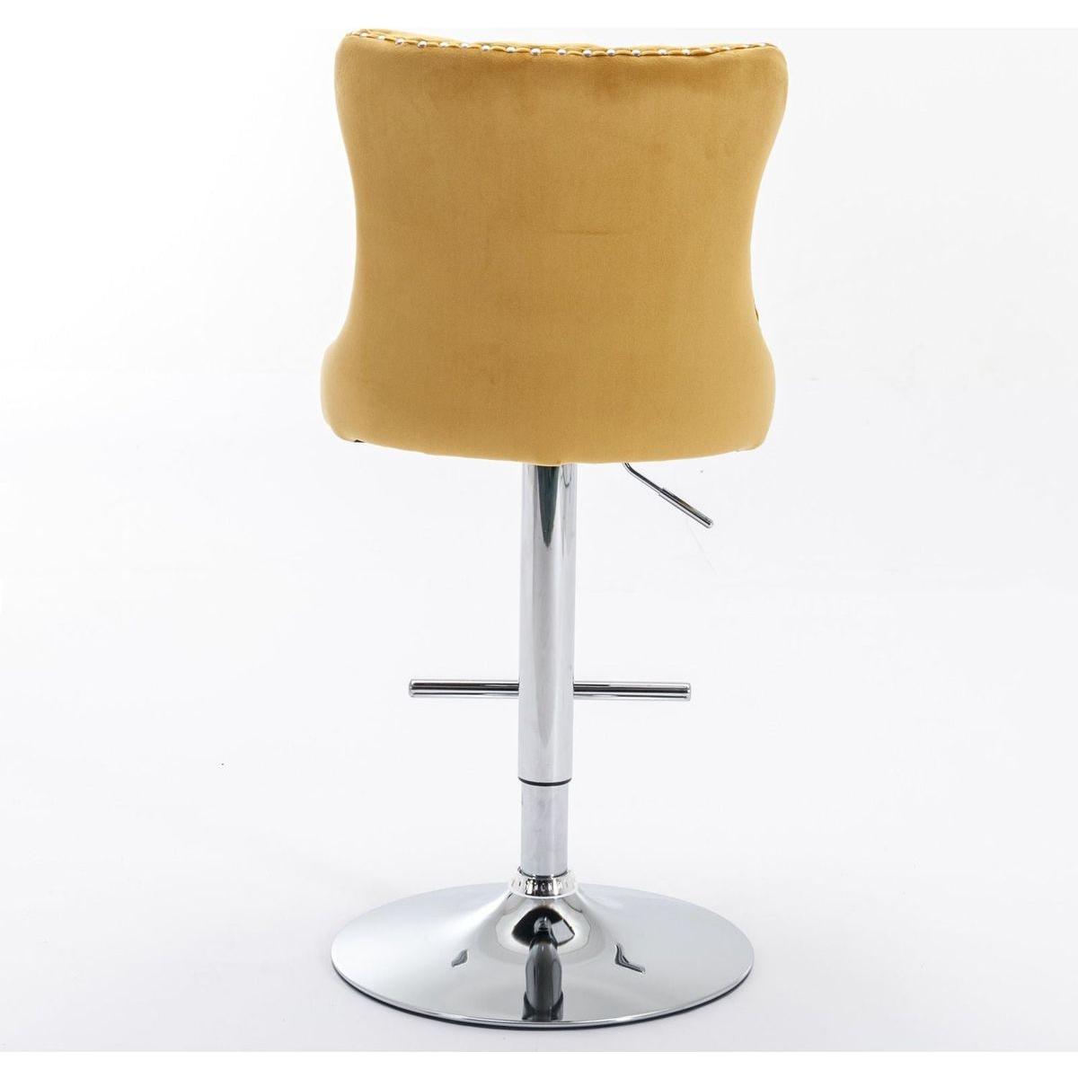 Swivel Velvet Barstools Adjustable Seat Height from 25-33 Inch - Streamdale Furniture