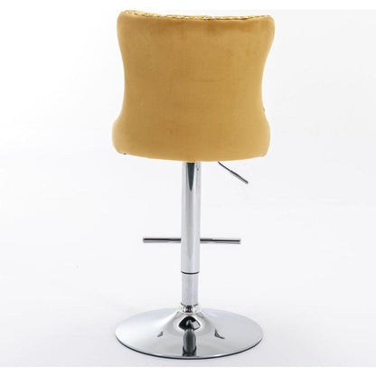Swivel Velvet Barstools Adjustable Seat Height from 25-33 Inch - Streamdale Furniture