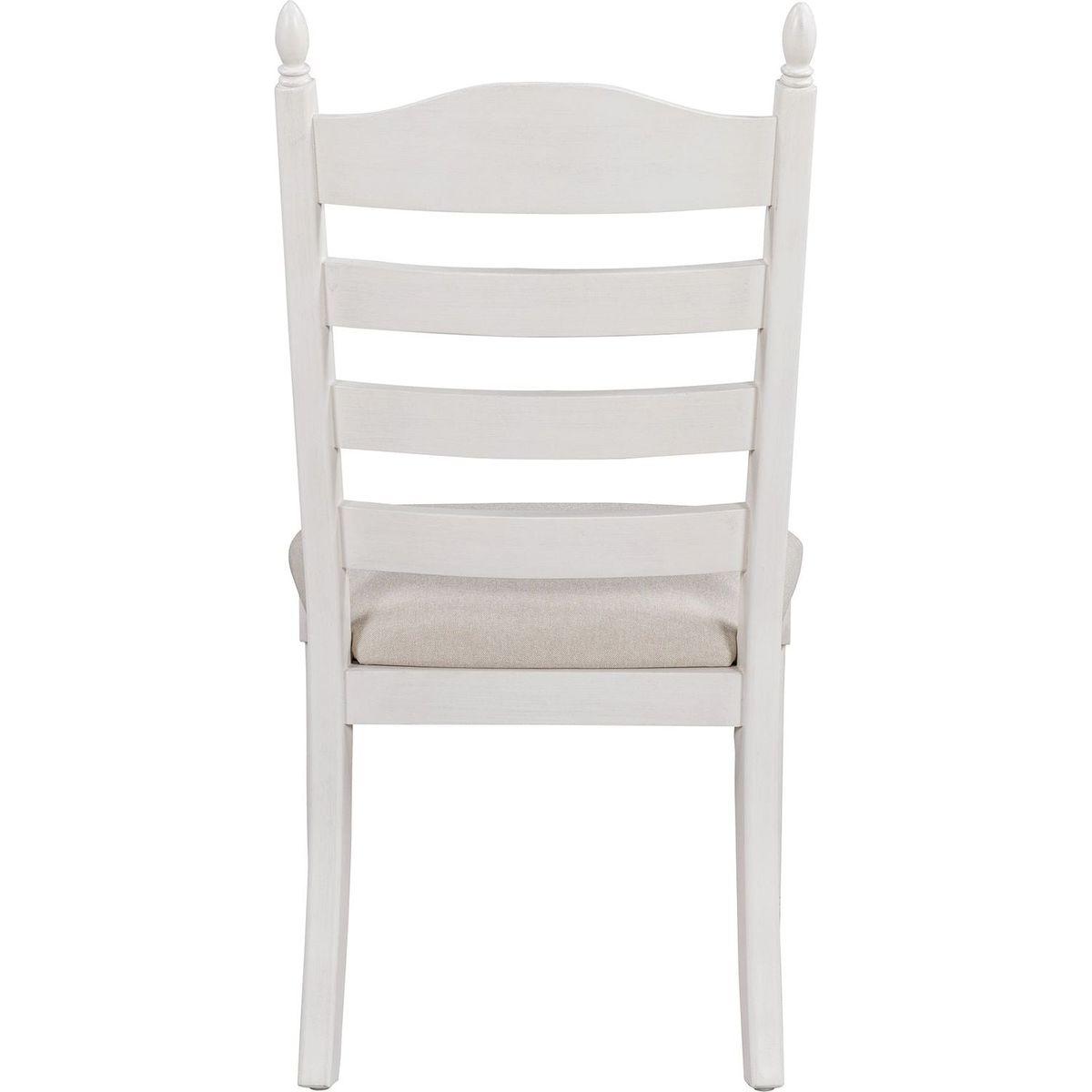 5-Piece Retro Functional Dining Table Set Wood Round Extendable Dining Table and 4 Upholstered Dining Chairs (Antique White) - Streamdale Furniture