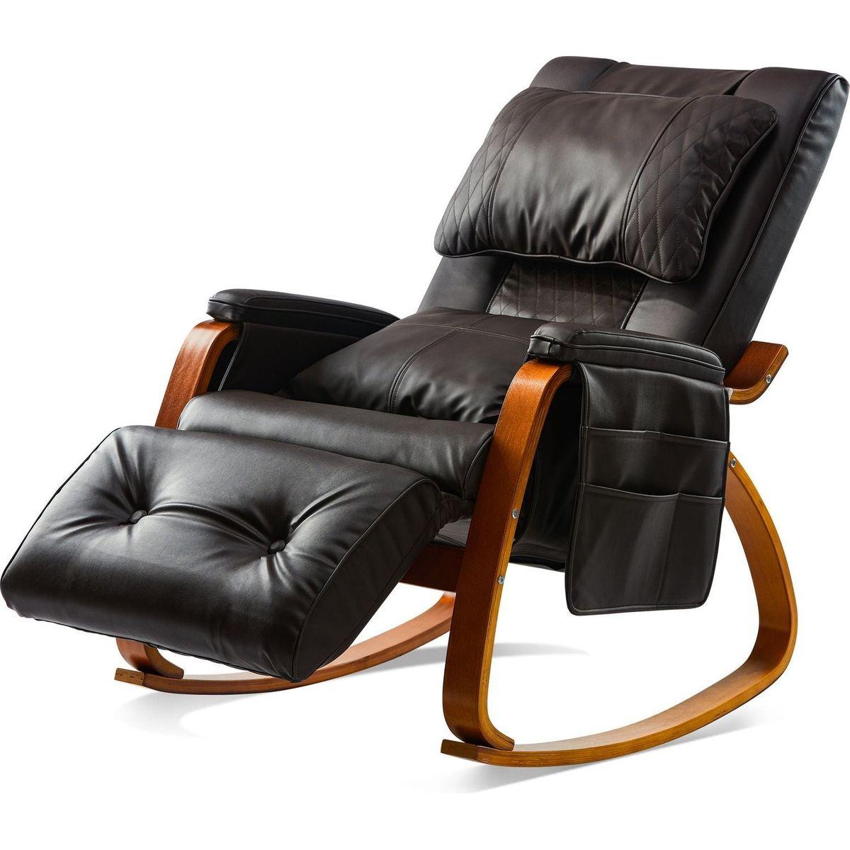 MASSAGE Comfortable Relax Rocking Chair Brown