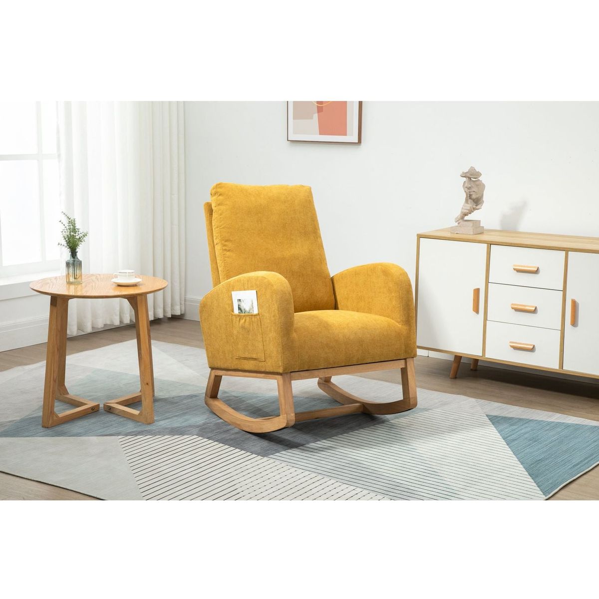 living room Comfortable rocking chair living room chair Yellow