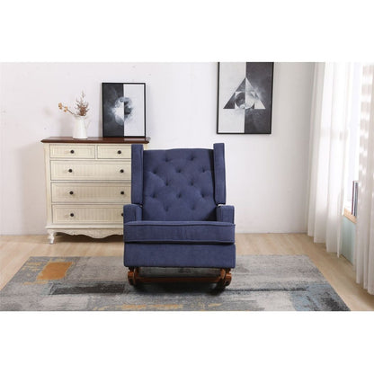 living room Comfortable rocking chair accent chair Navy fabric