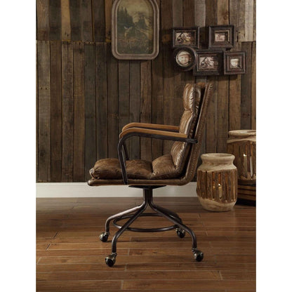 Harith Office Chair in Vintage Whiskey Top Grain Leather