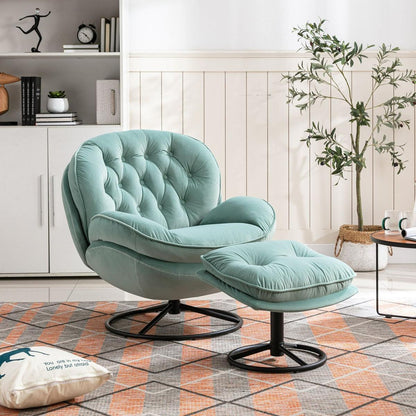 Accent chair TV Chair Living room Chair with Ottoman-TEAL