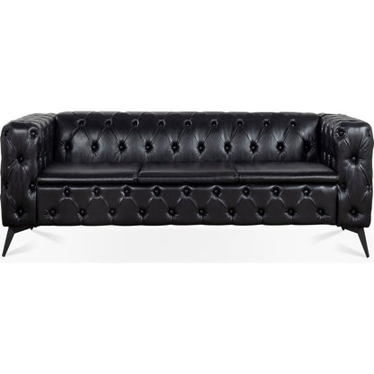 84.06 Inch Width Traditional Square Arm removable cushion 3 seater Sofa