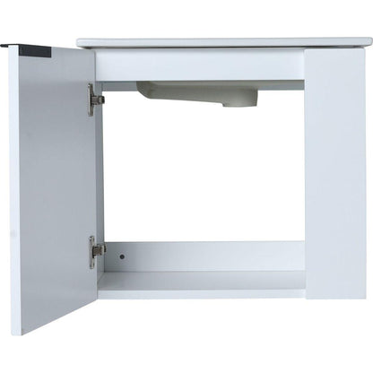 Bathroom Vanity with Sink 22 Inch for Small Bathroom, Floating Bathroom Vanity with Soft Close Door, Small Bathroom Vanity with Sink, 22x13 (KD-Packing)