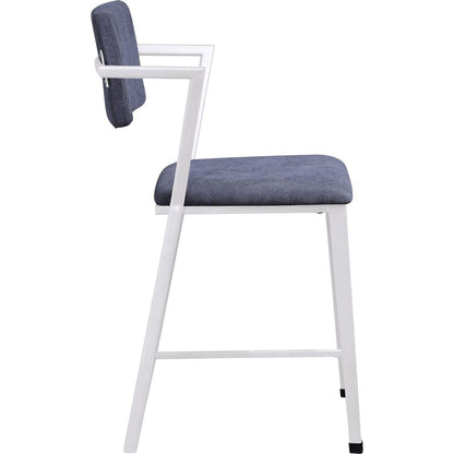 Cargo Counter Height Chair (Set-2), Gray Fabric & White (2Pc/1Ctn)