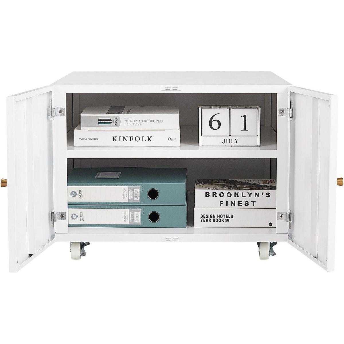 Office furniture Copier Cabinet white 2 door steel copier stand mobile pedestal file Printer Stand