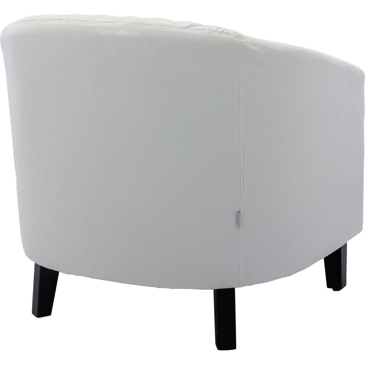 accent Barrel chair living room chair with nailheads and solid wood legs white pu leather