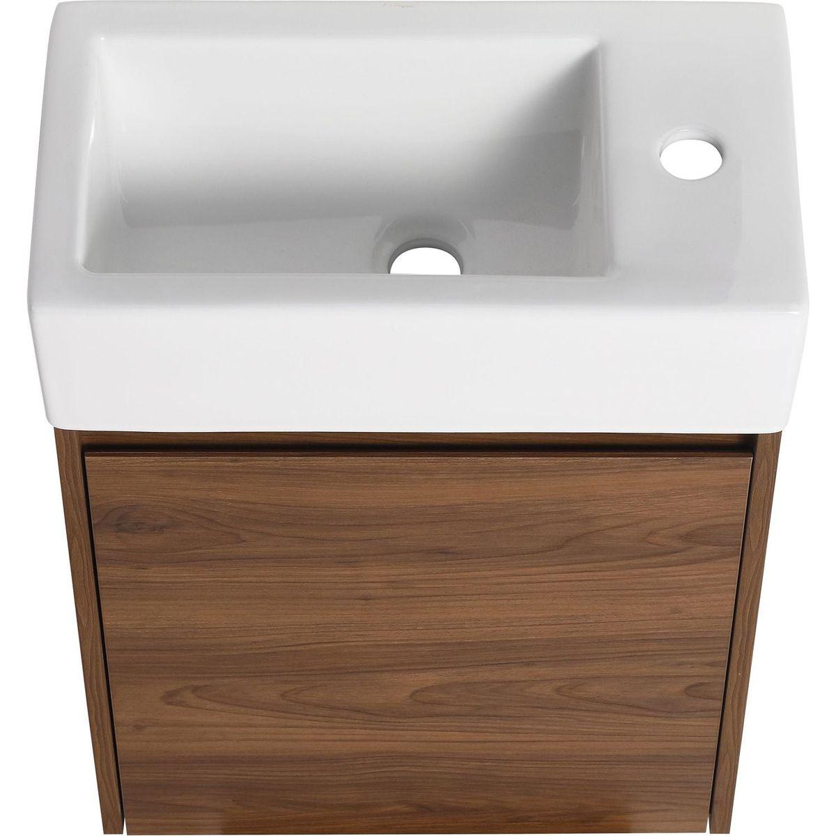 18 Inch Floating Small Bathroom Vanity With Single Sink, Suitable For Small Bathroom-BVB03018BRE