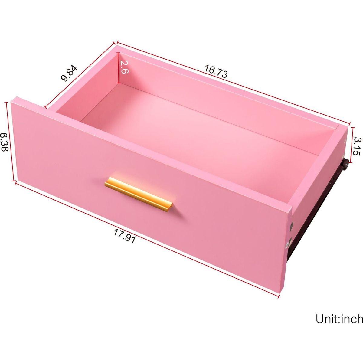 Pink modern simple hair desk, multi-layer storage space