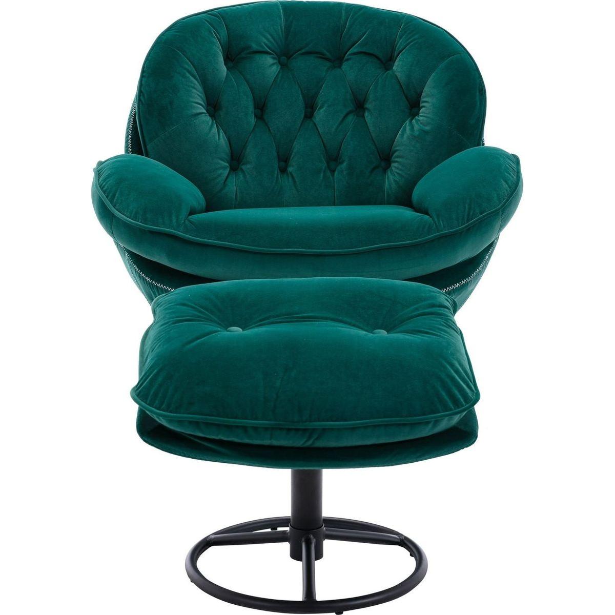 Accent chair TV Chair Living room Chair with Ottoman-GREEN