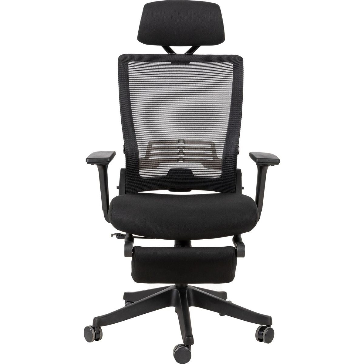 High Back Office Chair with 2d armrest and foot rest, tilt function max 128,Black