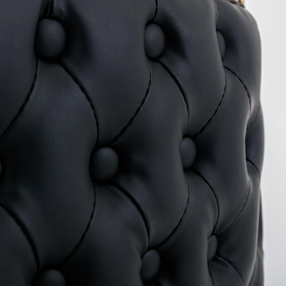 Swivel Barstools Adjusatble Seat Height, Modern PU Upholstered Bar Stools with the whole Back Tufted, for Home Pub and Kitchen Islandlack, Set of 2)