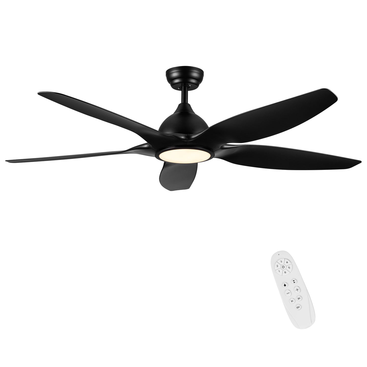 60 In Intergrated LED Ceiling Fan Lighting with Black ABS Blade