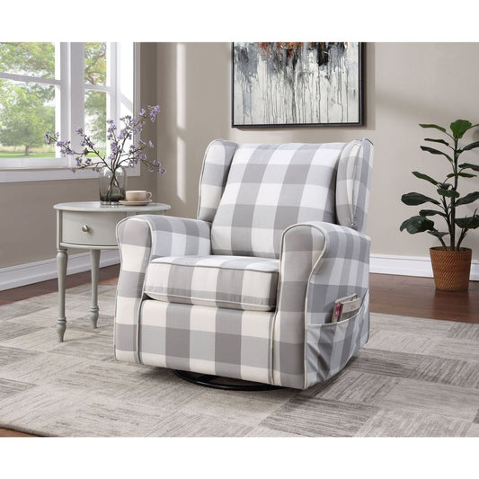 Patli Swivel Chair w/Glider, Gray Fabric