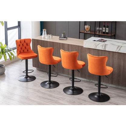 Swivel Velvet Barstools Adjusatble Seat Height from 25-33 Inch, Modern Upholstered Bar Stools with Backs Comfortable Tufted for Home Pub and Kitchen Islandrange, Set of 2)