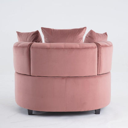 Accent Chair / Classical Barrel Chair for living room / Modern Leisure Sofa Chair (Pink)