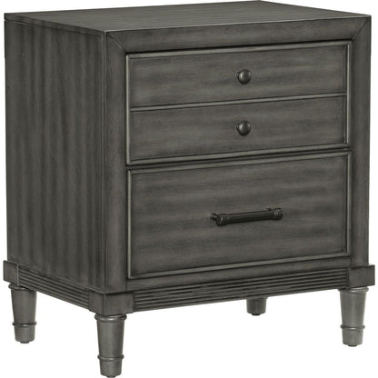 Transitional Style Gray Finish 1pc Nightstand of Drawers Versatile Look Bedroom Furniture