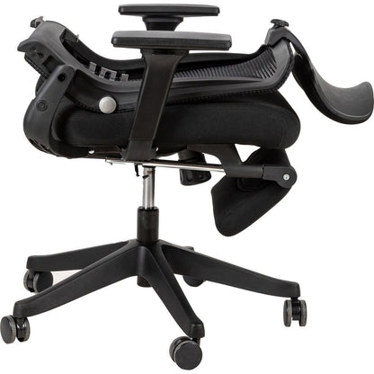 High Back Office Chair with 2d armrest and foot rest, tilt function max 128,Black