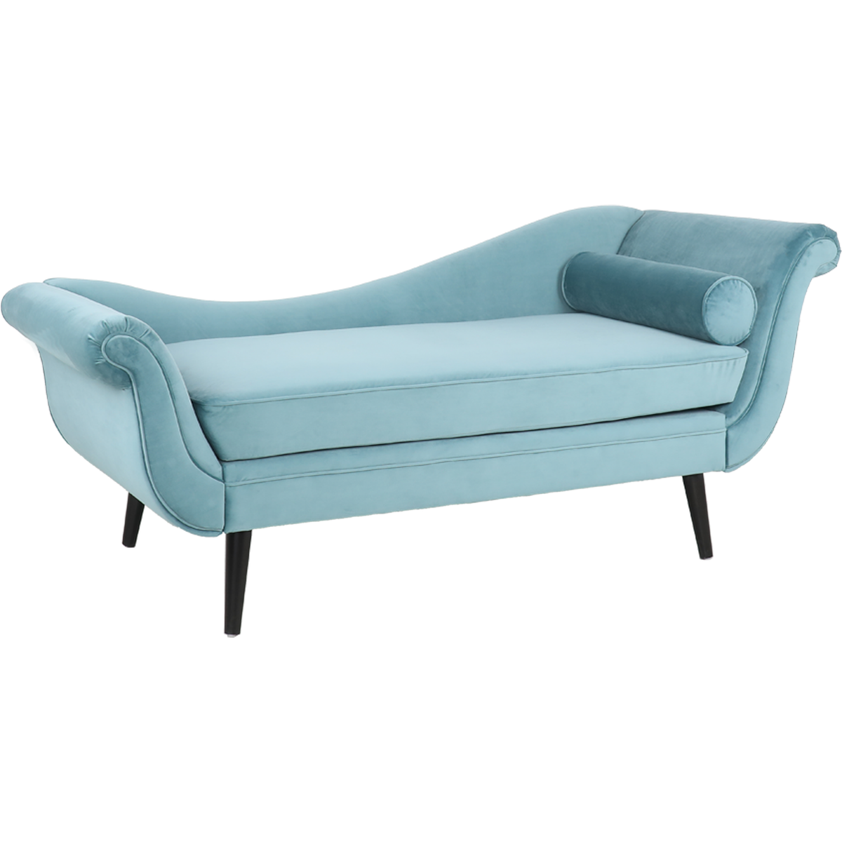House 69" Modern Chaise Lounge for Bedroom, Office, Living Room with Turquoise Velvet Fabric - Streamdale Furniture