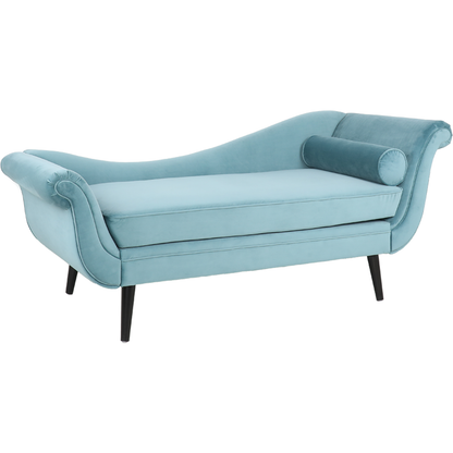 House 69" Modern Chaise Lounge for Bedroom, Office, Living Room with Turquoise Velvet Fabric - Streamdale Furniture
