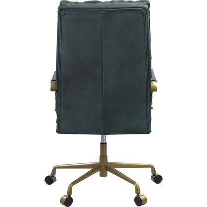 Tinzud Office Chair in Dark Green Top Grain Leather