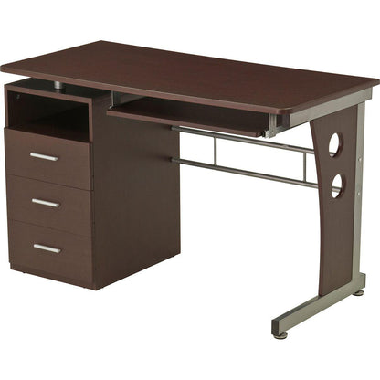 Computer Desk with Ample Storage, Chocolate