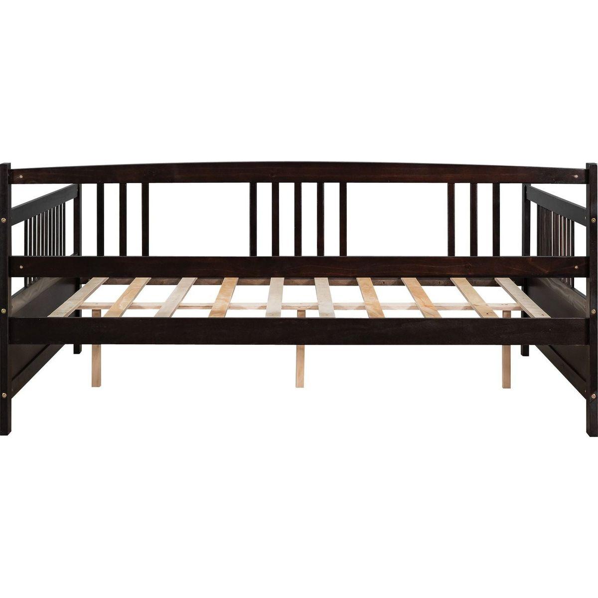 Full Size Daybed with Support Legs, Espresso - Streamdale Furniture