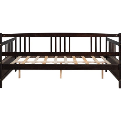 Full Size Daybed with Support Legs, Espresso - Streamdale Furniture