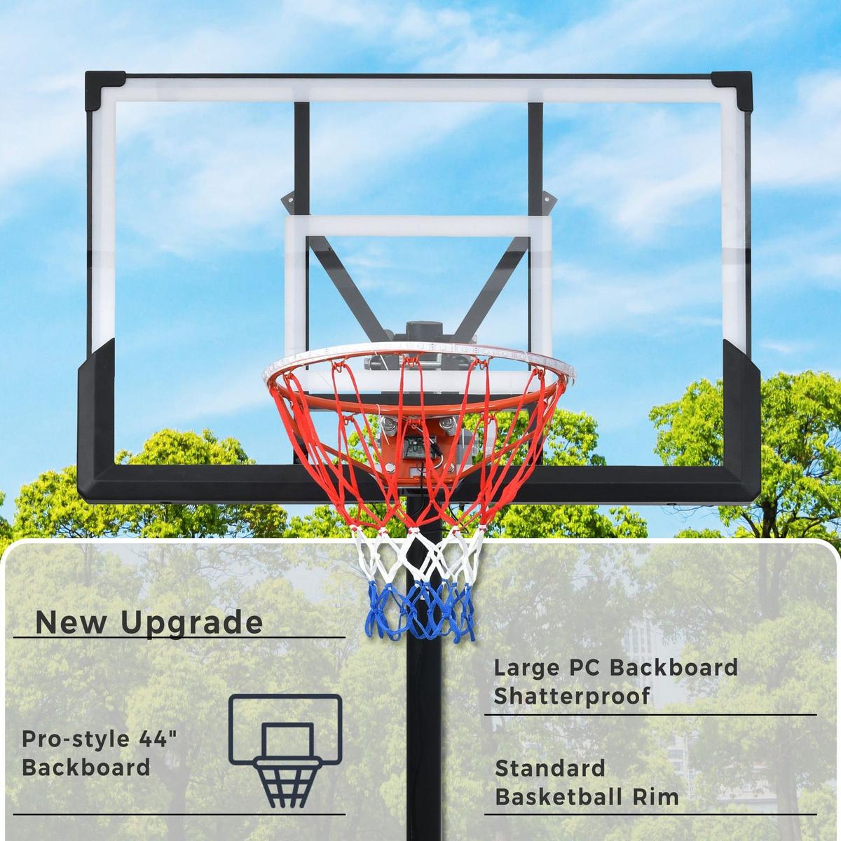 Portable Basketball Hoop Basketball System 8-10ft Height Adjustable for Youth Adults LED Basketball Hoop Lights, Colorful lights, Waterproof uper Bright to Play at Night Outdoors,Good Gift for Kids