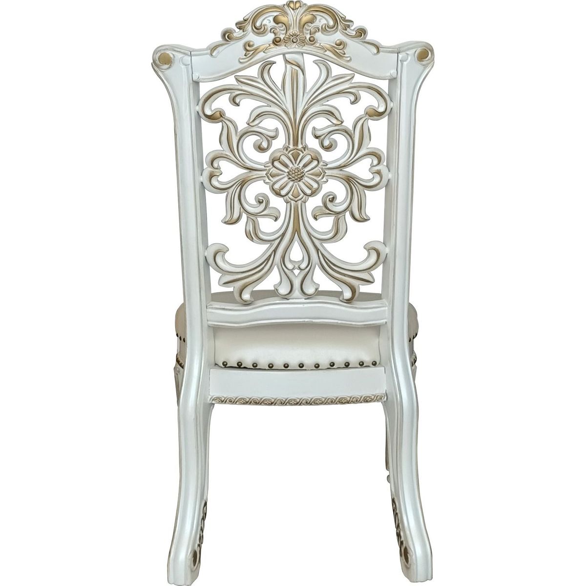 Vendom Side Chair (Set-2), PU & Antique Pearl Finish