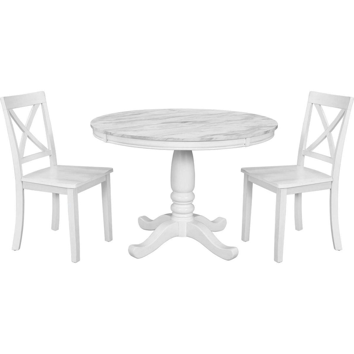 5 Pieces Dining Table and Chairs Set for 4 Persons, Kitchen Room Solid Wood Table with 4 Chairs