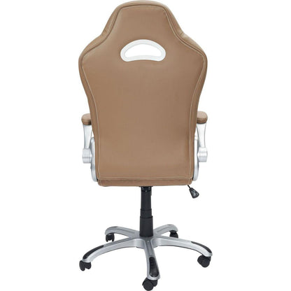 High Back Executive Sport Race Office Chair with Flip-Up Arms, Camel