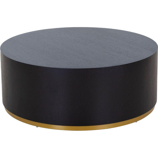 Round Coffee Table side Table for Living Room Fully Assembled Black